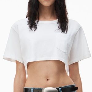 Alexander Wang cropped white t shirt